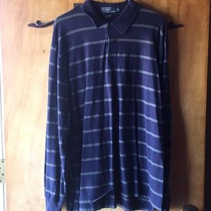 Grey and navy blue long sleeve Ralph Lauren Polo